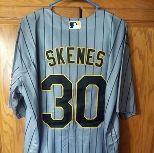 Paul Skenes Pittsburgh Pirates Pinstripe Stitched Jersey. Ships Same Day